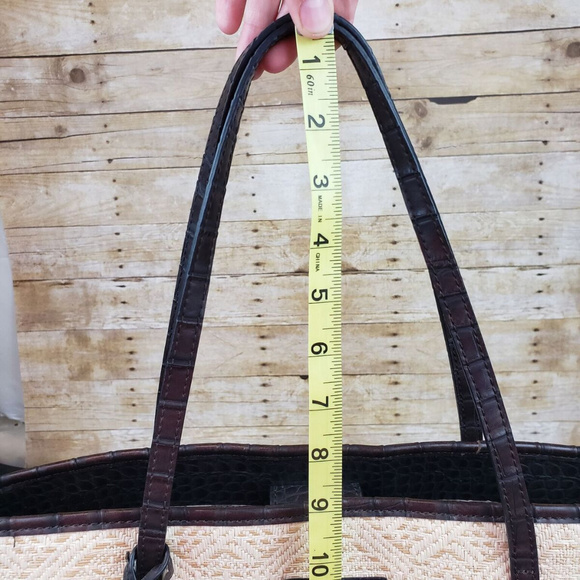 Dana Buchman Womens Leather & Straw Tote Bag - Picture 8 of 8